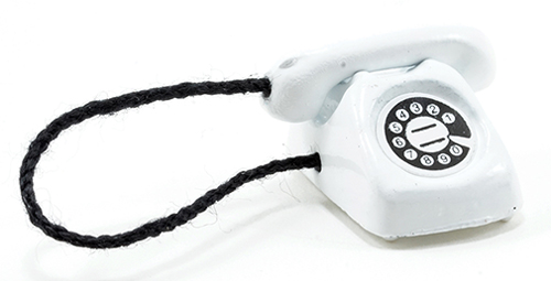 Dollhouse Miniature Telephone, White